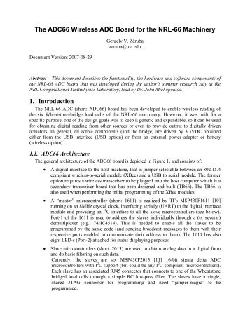 The ADC66 Wireless ADC Board for the NRL-66 Machinery ... - Crystal