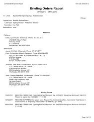 Briefing Orders Report - United States Court of Appeals for the ...