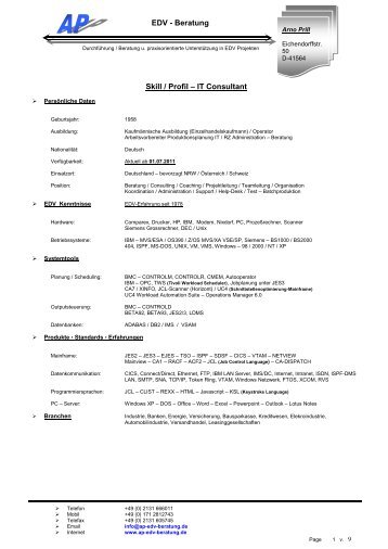 Download aktuelles Profil - PDF Format -rechte ... - EDV Beratung