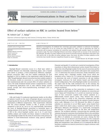 Effect of surface radiation on RBC in cavities heated from below