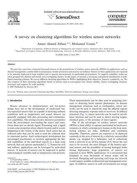 A survey on clustering algorithms for wireless sensor networks