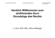 Herzlich Willkommen zum einführenden Kurs Grundzüge des Rechts