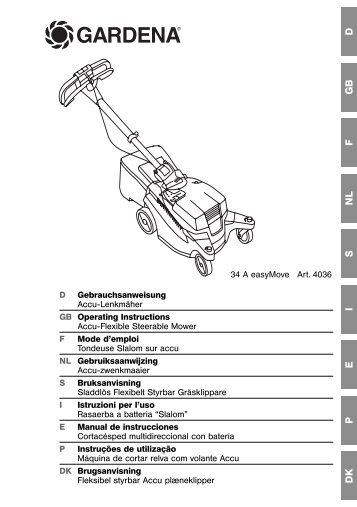 Instructions de service - GARDENA