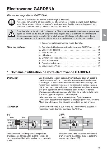 Instructions de service - GARDENA