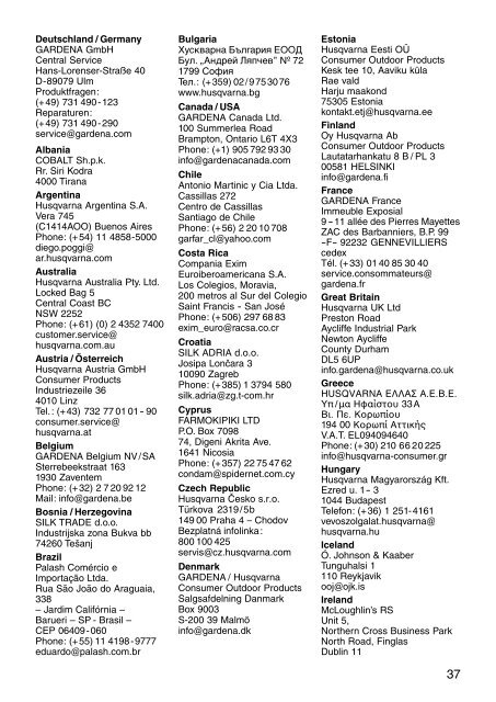 Instructies voor gebruik - GARDENA