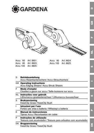 Instructions de service - GARDENA