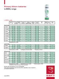 Primary lithium batteries Li-SOCI2 range - Fey Elektronik GmbH