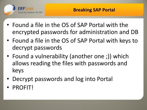 Breaking SAP Portal - Proidea