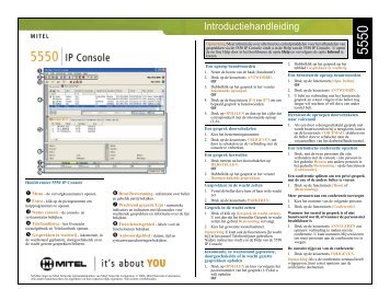 Mitel 5550 Console Quick Reference - Telecom Services