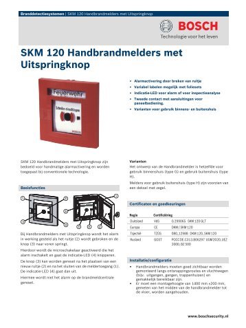 SKM 120 Handbrandmelders met Uitspringknop - Bosch Security ...