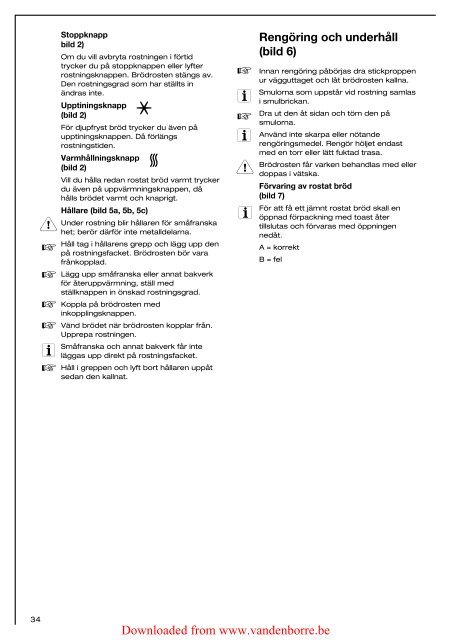 Autom atic Toas te r 31.. Downloaded from www.vandenborre.be