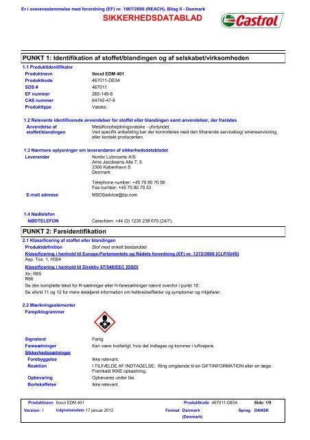 SIKKERHEDSDATABLAD - BP - PDS & MSDS Search
