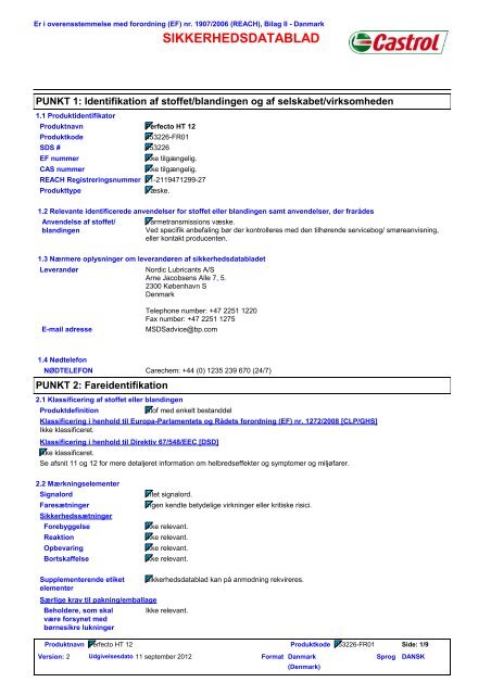 SIKKERHEDSDATABLAD - BP