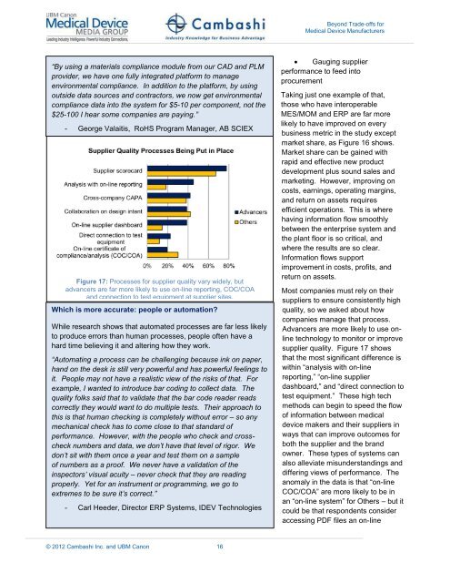 Beyond Trade-offs: How Medical Device Manufacturers can ... - Apriso