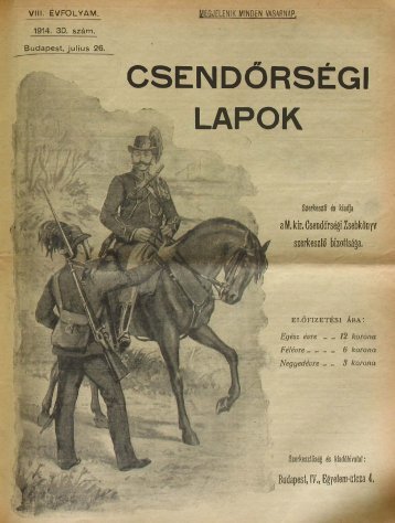 CSENOORSÉGI - Magyar Királyi Csendőrség