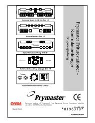 Frymaster Friturestationer - Kontrolanordninger