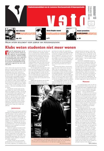 Klubs weten studenten niet meer wonen - archief van Veto