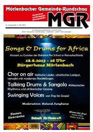 Songs & Drums for Africa - Mörlenbacher Gemeinde Rundschau