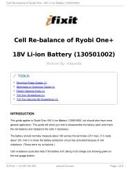 Cell Re-balance of Ryobi One+ 18V Li-ion Battery (130501002)