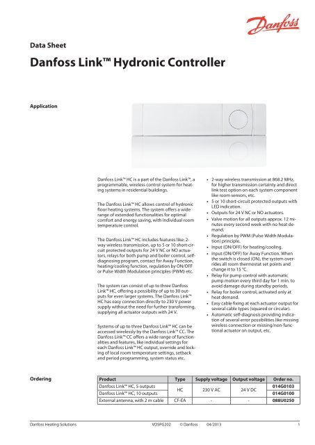 Danfoss Link HC Hydronic Controller - Danfoss.com