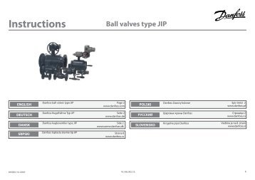 instructions Ball valves type Jip - Danfoss.com