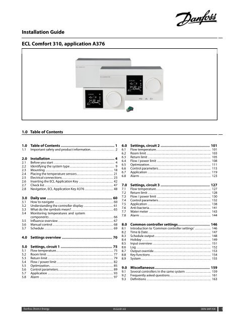 Installation Guide ECL Comfort 310, application A376 - Danfoss.com
