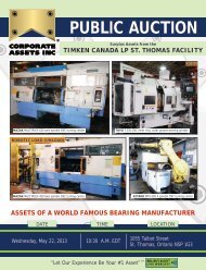 TIMkEN CANADA LP ST. ThOMAS FACILITY - Corporate Assets Inc.