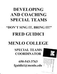 developng and coaching special teams fred gtiidici menlo college