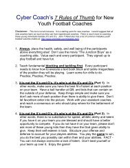 Cyber Coach's 7 Rules of Thumb for New Youth Football ... - Hawg Tuff