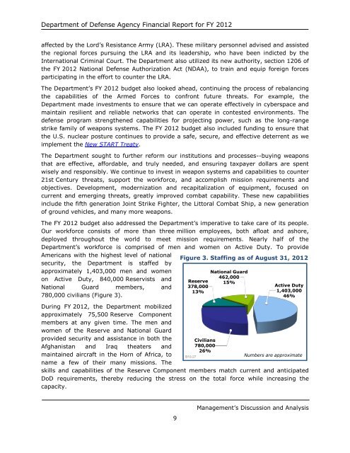 department of defense agency financial report fiscal year 2012