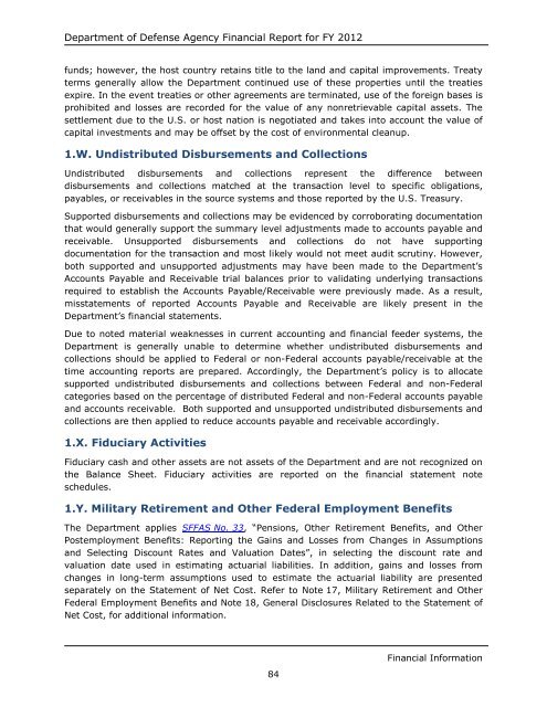 department of defense agency financial report fiscal year 2012