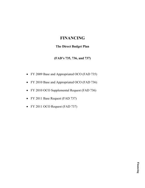 financial summary tables - Office of the Under Secretary of Defense ...