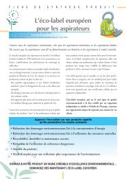 Infokit Les aspirateurs - Ecolabel