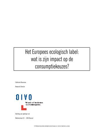 Het Europees ecologisch label: wat is zijn impact op de ... - Ecolabel