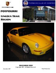 POTPOURRI Lincoln Trail Region - Lincoln Trail - Porsche Club of ...