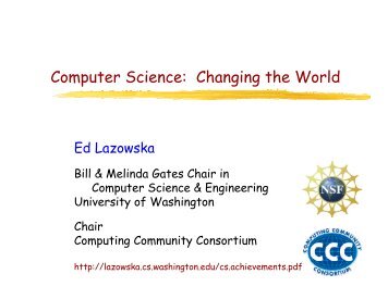 Computer Science: Changing the World