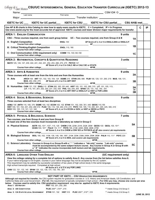 Student Id San Mateo Community College Fake Transcript