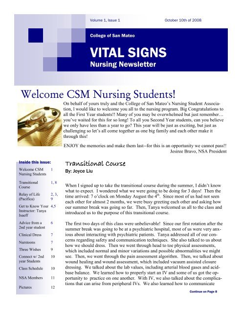 Vital Signs College Of San Mateo