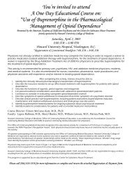 You're invited to attend A One Day Educational ... - Buprenorphine