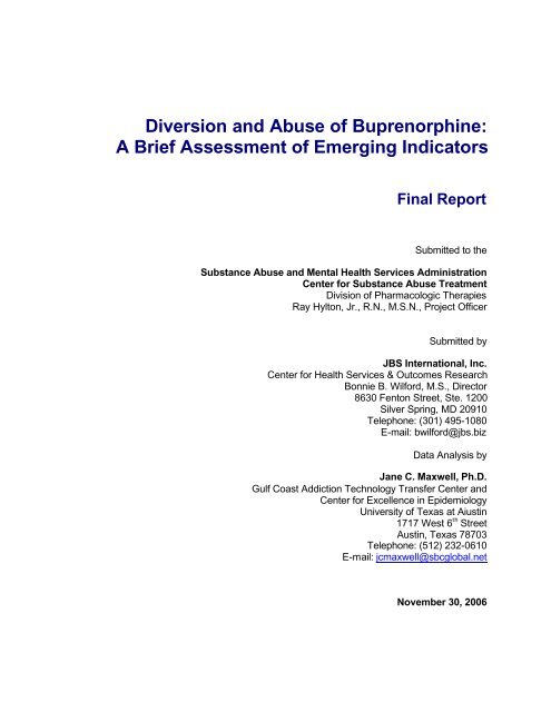 Diversion And Abuse Of Buprenorphine