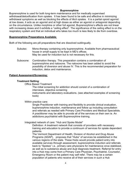 Diversion and Abuse of Buprenorphine: A Brief Assessment of ...