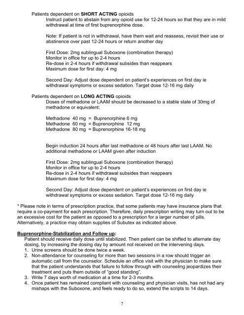 Diversion and Abuse of Buprenorphine: A Brief Assessment of ...