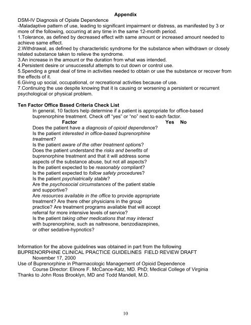 Diversion and Abuse of Buprenorphine: A Brief Assessment of ...