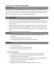 LAB ACTIVITY: ACCURACY AND PRECISION
