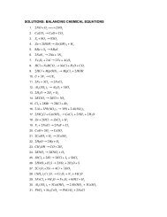 SOLUTIONS: BALANCING CHEMICAL EQUATIONS 1. 2NO+ O2 ...