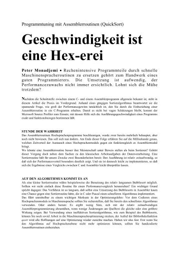 Geschwindigkeit ist eine Hex-erei