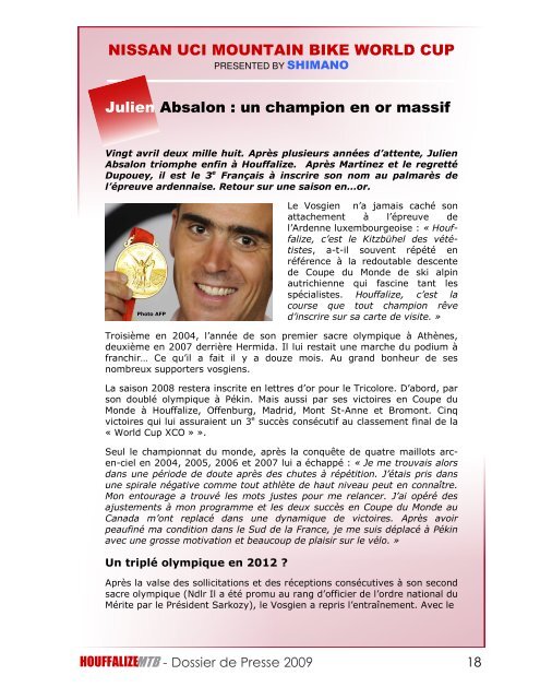 Dossier Presse - UCI World Cup Houffalize