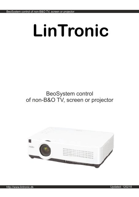 BeoSystem control of non-B&amp;O TV, screen or projector
