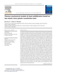 Thermo-mechanical models of steel solidification based on two ...