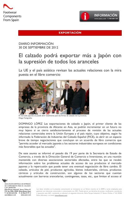 El calzado podrá exportar más a Japón con la supresión de ... - AEC